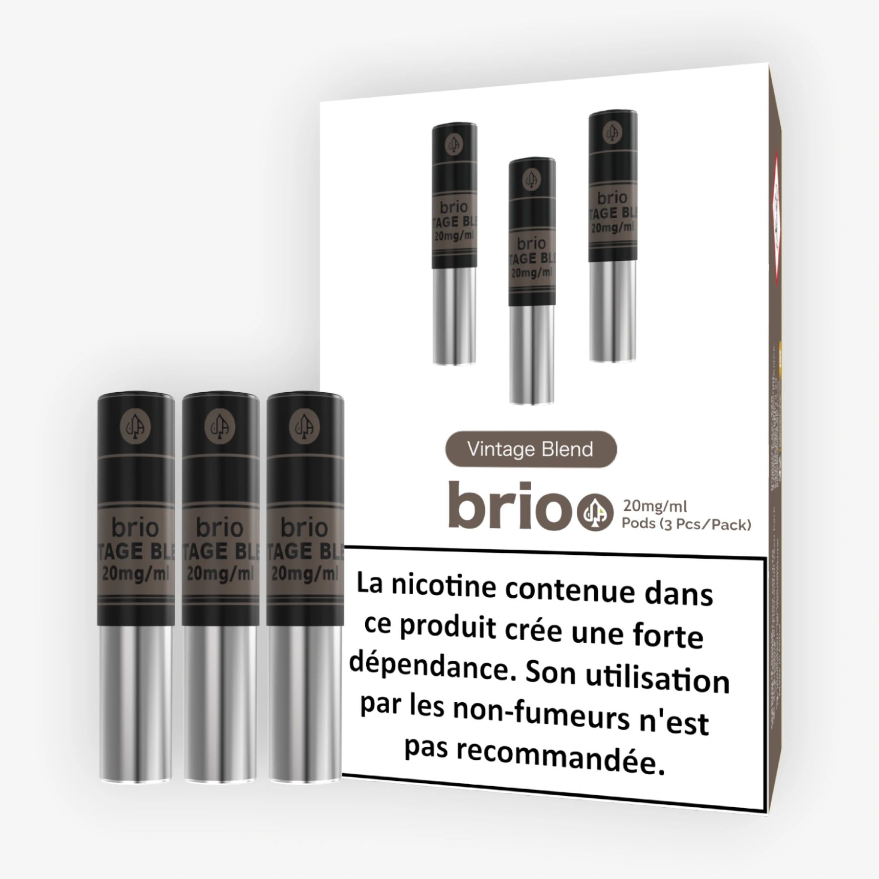 Pack de 3 Pods Brio Vintage Blend 1ml 20mg Da One