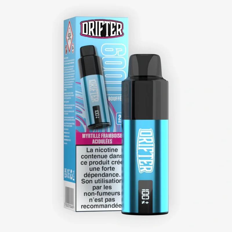 Kit Drifter Bar 6000 850mah Myrtille Framboise Acidulees 10+2ml 20mg Drifter