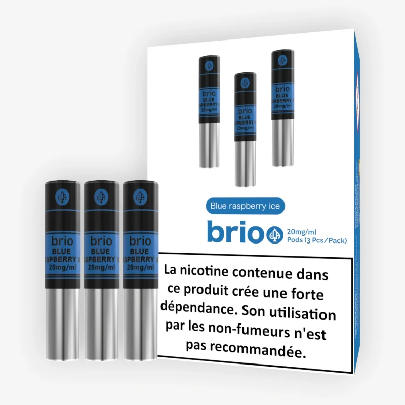 Pack de 3 Pods Brio Blue Raspberry Ice 1ml 20mg Da One