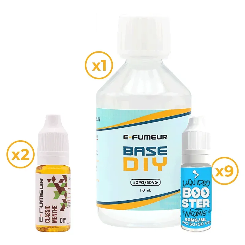 Pack DIY Classic Menthe 220 mL - E-FUMEUR — Nicotine: 9 mg