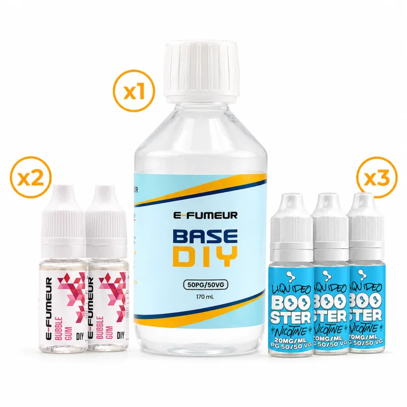 Pack DIY Bubble Gum 220 mL - E-FUMEUR — Nicotine: 3 mg