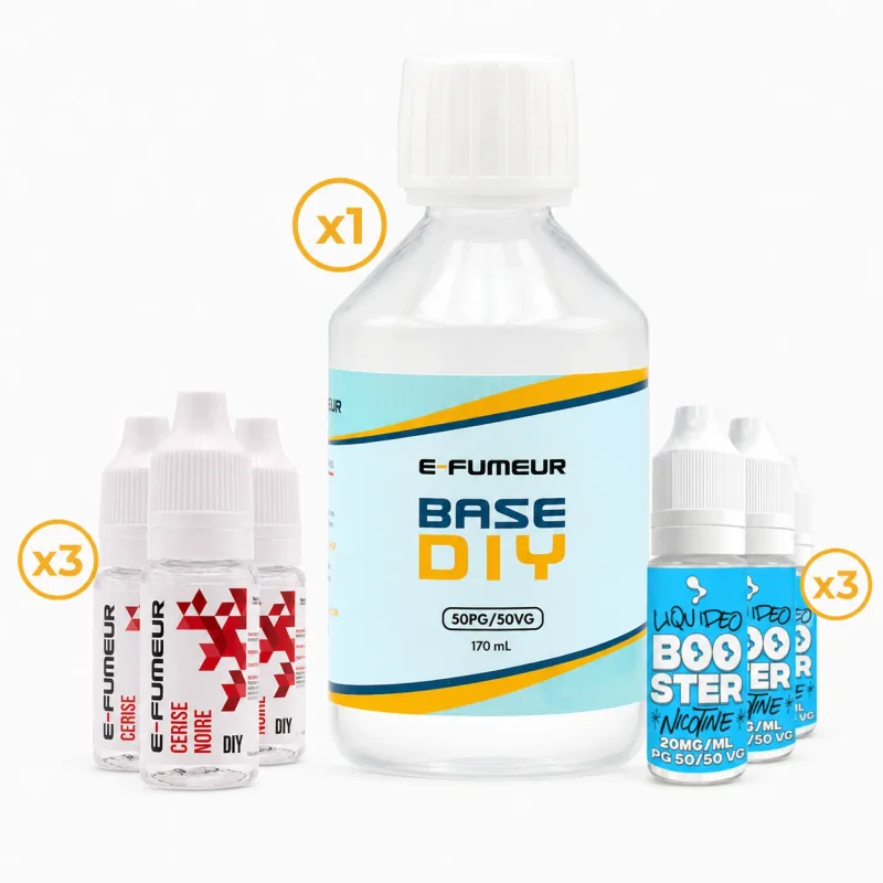 Pack DIY Cerise Noire 230 mL - E-FUMEUR — Nicotine: 12 mg