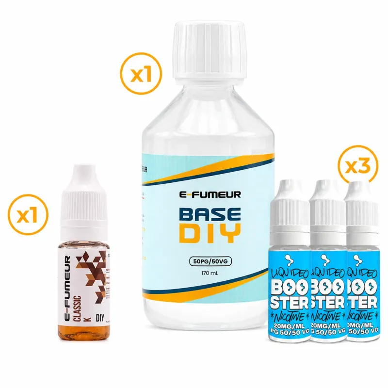 Pack DIY Classic K 210 mL - E-FUMEUR — Nicotine: 3 mg