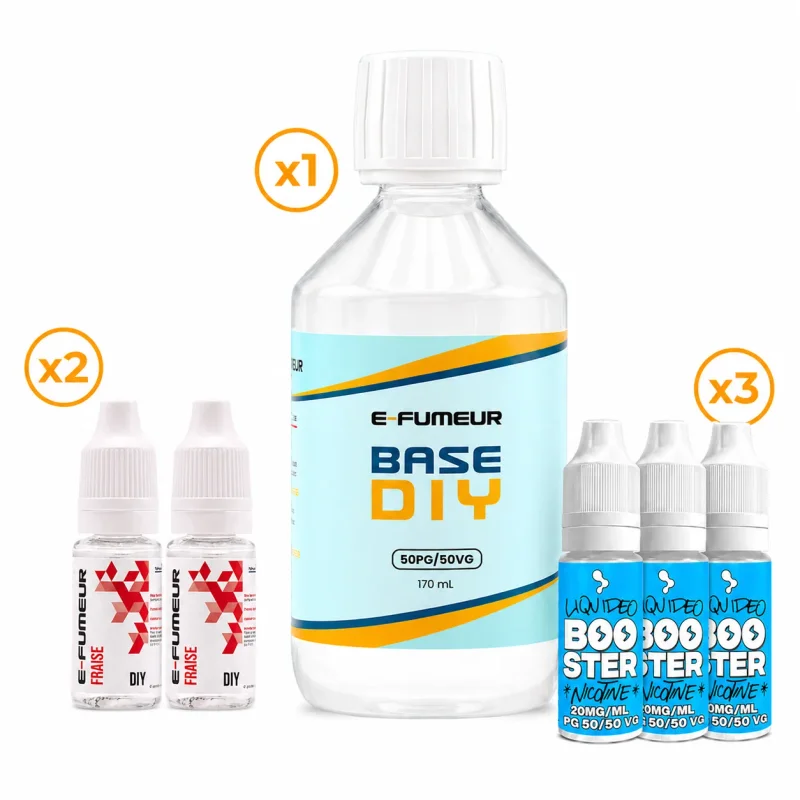 Pack DIY Fraise 220 mL - E-FUMEUR — Nicotine: 3 mg