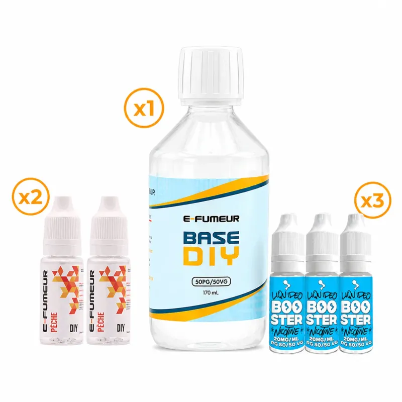 Pack DIY Pêche 220 mL - E-FUMEUR — Nicotine: 3 mg