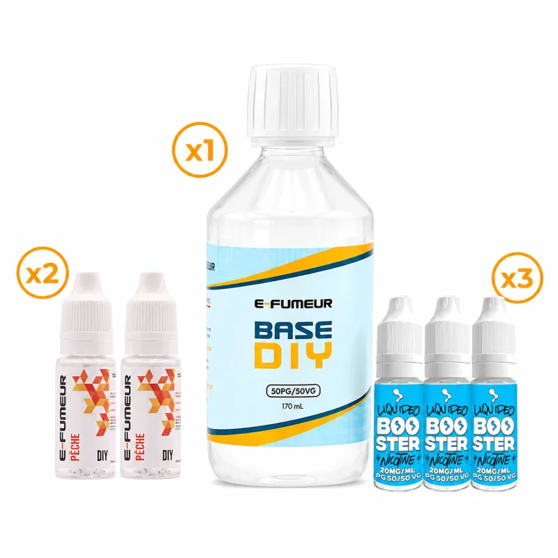 Pack DIY Pêche 220 mL - E-FUMEUR — Nicotine: 3 mg
