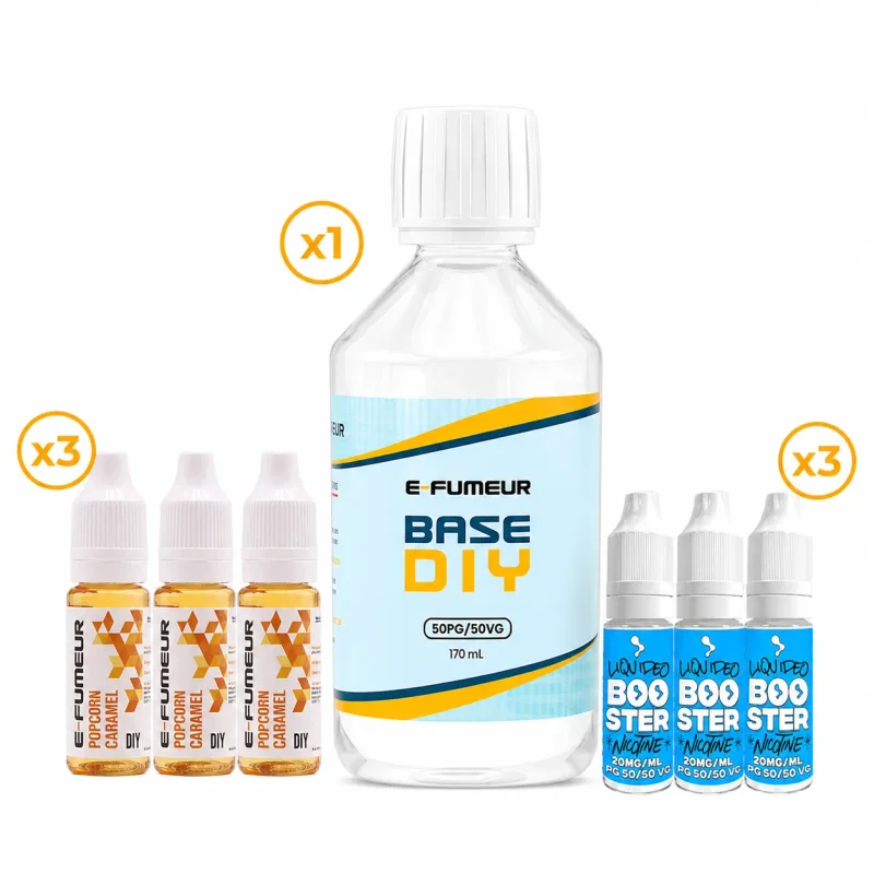 Pack DIY Popcorn Caramel 230 mL - E-FUMEUR — Nicotine: 12 mg