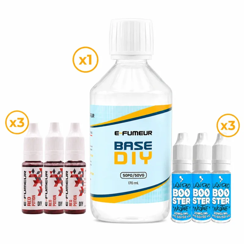 Pack DIY Red Potion 230 mL - E-FUMEUR — Nicotine: 3 mg
