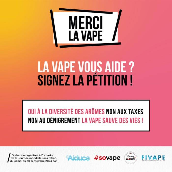 Pétition : La vape vous aide ? Alors aidez la vape.